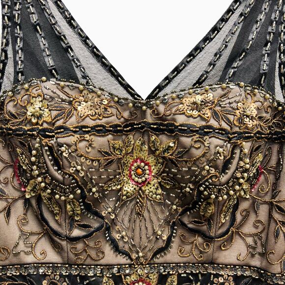 NWT Sue Wong Black Beaded Short Layered Dress Size‎ 2 - Picture 7 of 15